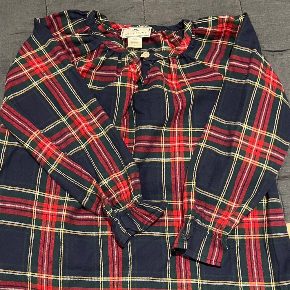Petite Plume Nightgown - Navy and Red